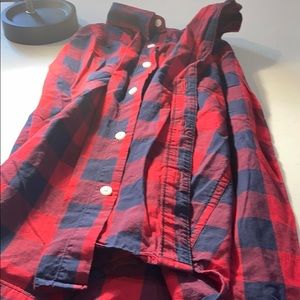 Checkered long sleeve dress shirt